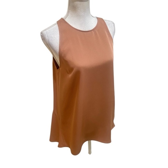 Theory 100% silk terracotta long key hole back tank top high low hem size medium - Picture 3 of 10
